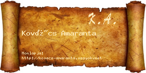 Kovács Amaranta névjegykártya